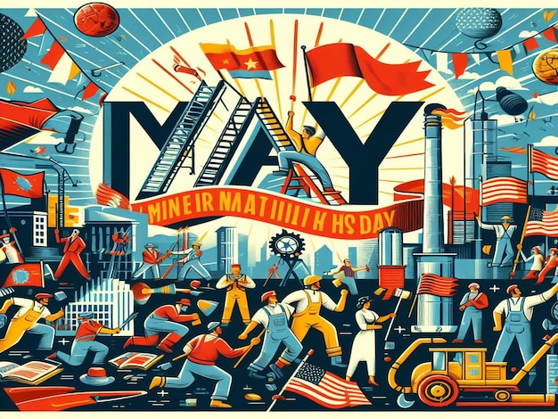 Projetar para o Dia Internacional dos Trabalhadores de 1o de Maio e o Dia de Maio