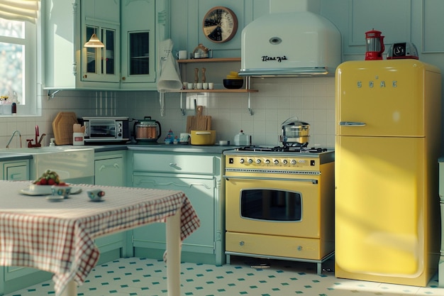 Projetar uma cozinha de inspiração retro com aplicações vintage