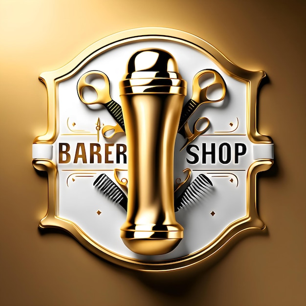 Foto projete o logotipo da barbearia 3d