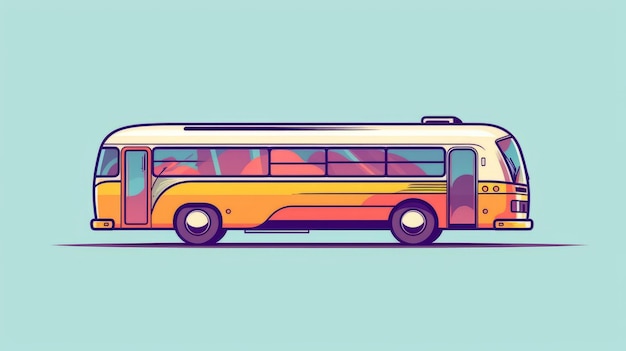 Projete um ônibus minimalista inspirado nos anos 80