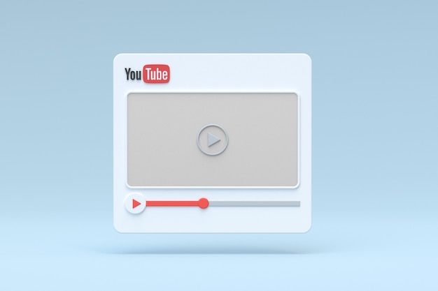 Projeto 3d do player de vídeo do youtube o