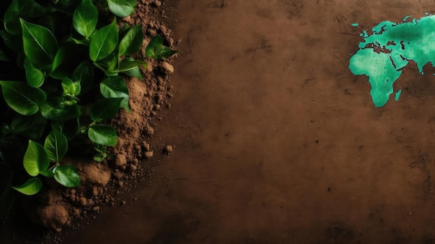 Foto projeto conceitual de sementes de plantas e rochas para o fundo do dia da terra