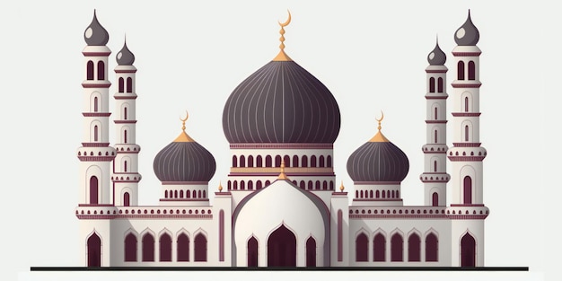 Projeto da mesquita no fundo branco