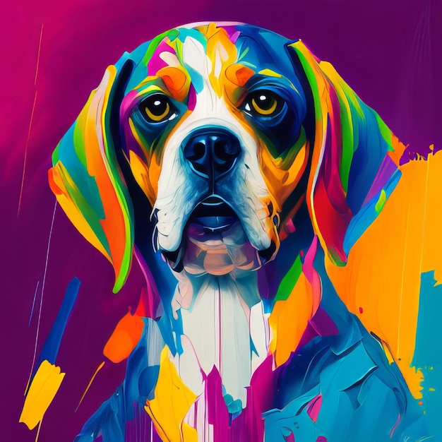 Projeto de arte de pintura de cachorro Beagle