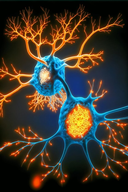 Projeto de atividade neuronal no cérebro.Estimulação neural.Doença de Parkinson.Ai gerado.