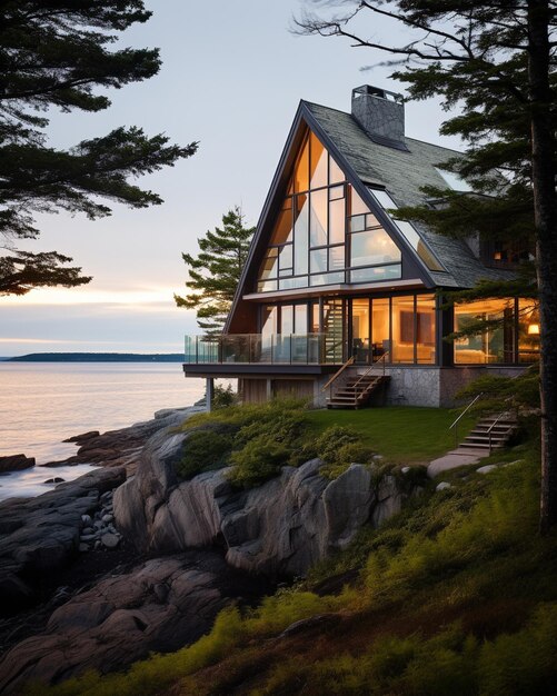 Projeto de casa de arquiteto Acadia Maine