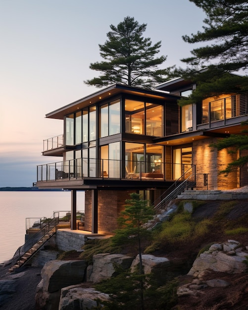 Projeto de casa de arquiteto Acadia Maine