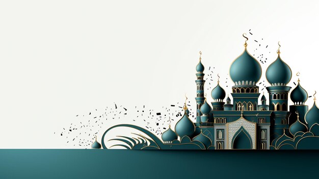 Projeto de fundo islâmico com mesquita