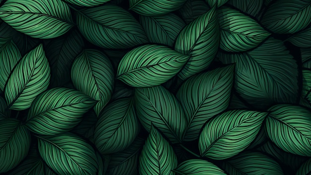 Foto projeto de ilustração de fundo de textura de folha verde de plantas ia geradora