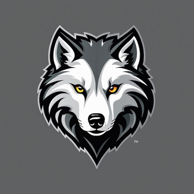 projeto de logotipo de cabeça de wofl vetorial isolado no fundo