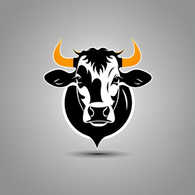 projeto de logotipo vetorial de touro templato de cabeça de vaca ilustração vetorial do logotipo