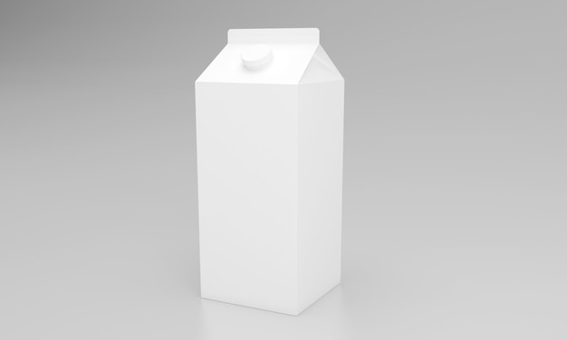 Projeto de pacote de embalagem de leite em 3D renderizado