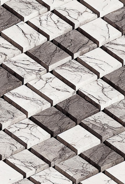 Projeto de pavimentação de mármore de luxo 3d ilustrado