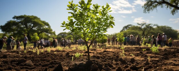 Foto projeto de plantação de árvores de bairro papel de parede