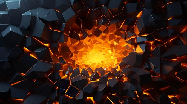 Projeto de poder de explosão de fundo geométrico abstrato com a ilustração 3d de superfície esmagadora AI Generative