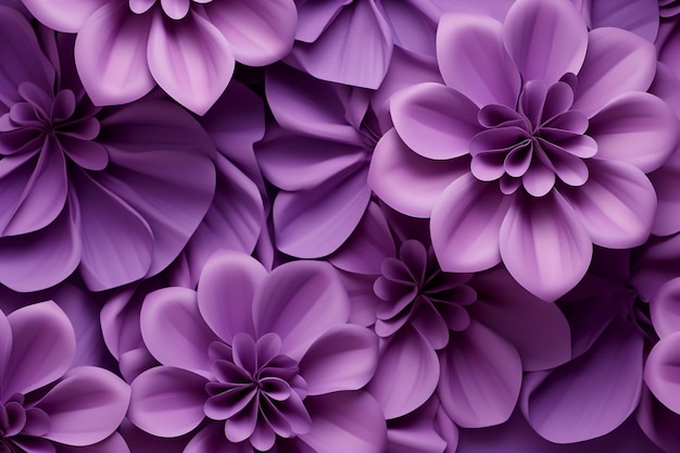 Projeto de textura de fundo roxo formas complexas com diferentes tons de magenta violeta e flor de primavera roxa e papel de parede de conceito elegante