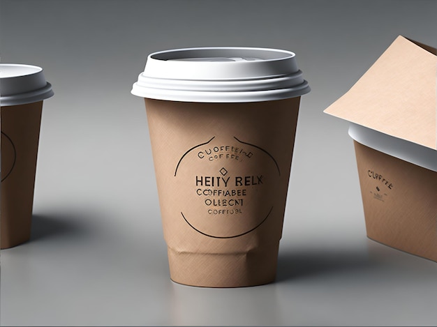 Projeto descartável do mockup do copo de papel do café