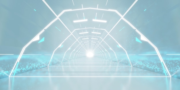 Projeto do corredor do túnel futurista.
