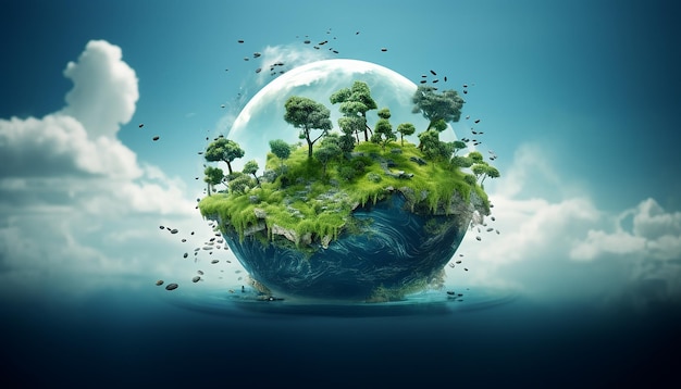 Projeto do dia mundial do ozônio para um futuro melhor Conceito criativo