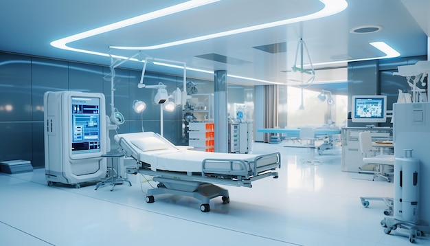 projeto interior e layout de um futuro centro médico moderno na clínica do hospital
