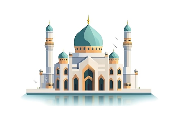 projeto plano do exterior do edifício da mesquita em 3D