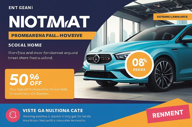 Foto promoção de aluguel de carros em mídias sociais post instagram post template