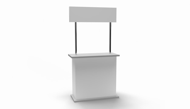 Promoción en blanco Se encuentra sobre un fondo blanco Ilustración de renderización 3D