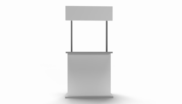 Promoción en blanco Se encuentra sobre un fondo blanco Ilustración de renderización 3D