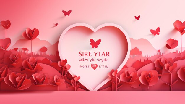 Promoción de la venta del día de San Valentín en estilo papel