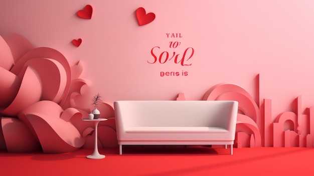 Promoción de la venta del día de San Valentín en estilo papel