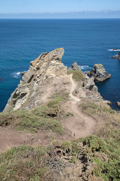 Promontório na Costa Xuncos, Loiba, Galiza, Espanha