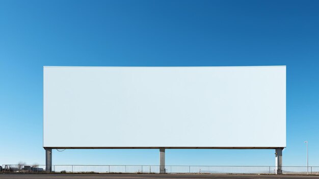 Propaganda horizontal branca em branco no fundo da cidade durante a publicidade de maquete de vista frontal durante o dia