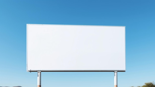 Propaganda horizontal branca em branco no fundo da cidade durante a publicidade de maquete de vista frontal durante o dia
