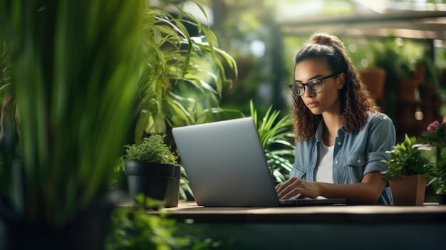 Foto propietarias mujeres empresarias sonrientes atractivas con delantal en la tienda de plantas en maceta concepto de pequeña empresa