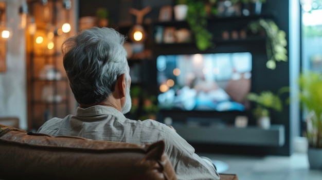 Un propietario de una casa viendo un programa de renovación DIY en la televisión tomando notas y planeando mentalmente su siguiente