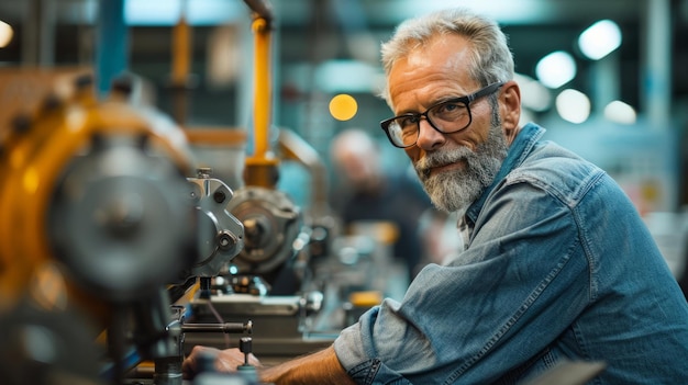 Foto un propietario de una empresa en la industria manufacturera