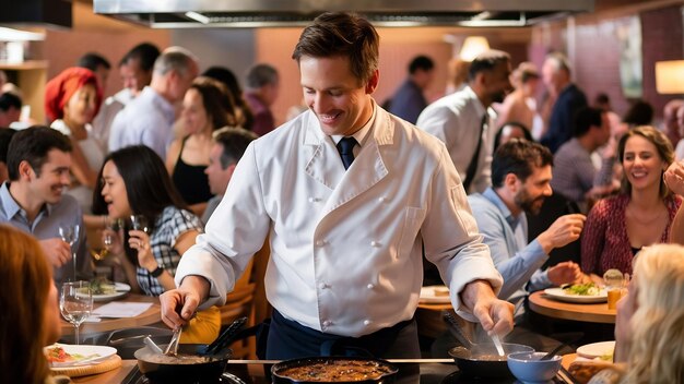 Propietario de un restaurante que trabaja