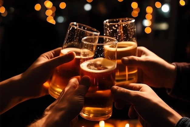 Foto prost ein glas bier zum feiern