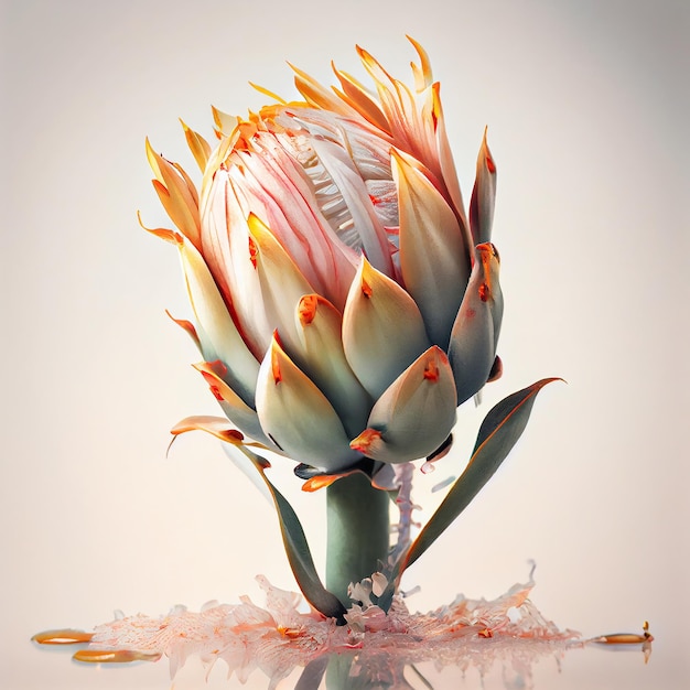 Protea-Blume Afrikanische Protea-abstrakte generative KI-Illustration