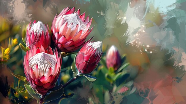 Foto proteas en flor