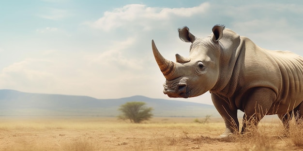 Proteção Animal de rinocerontes Dia Mundial da População generativa ai