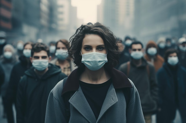 Proteção contra doenças epidémicas pessoas que usam máscaras