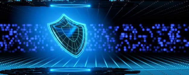 Protección de datos en una red social Concepto de Internet seguro Proteger sus datos Seguridad de Internet Renderización en 3D