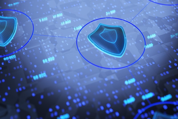 Proteger sus datos Concepto de protección de datos Internet Concepto de tecnología de seguridad digital para empresas Seguridad de red Rendering 3D