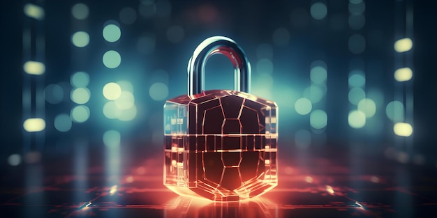 Protegiendo su seguridad en línea Un candado cerrado como un símbolo contra los piratas informáticos Concepto de seguridad en línea Candado cerrado símbolo protección contra los hackers