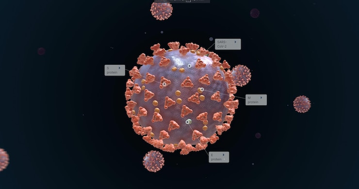 Foto las proteínas de superficie del virus covid19