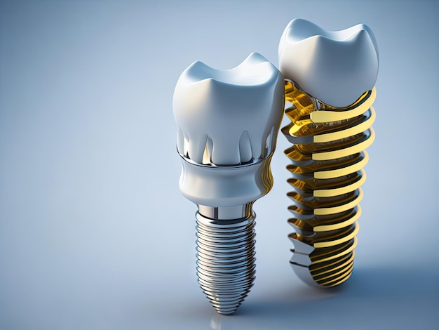 Prótesis de implante dental con tornillo ai generativo