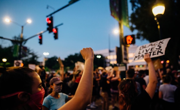 Protest gegen den Klimawandel auf der Straße 66