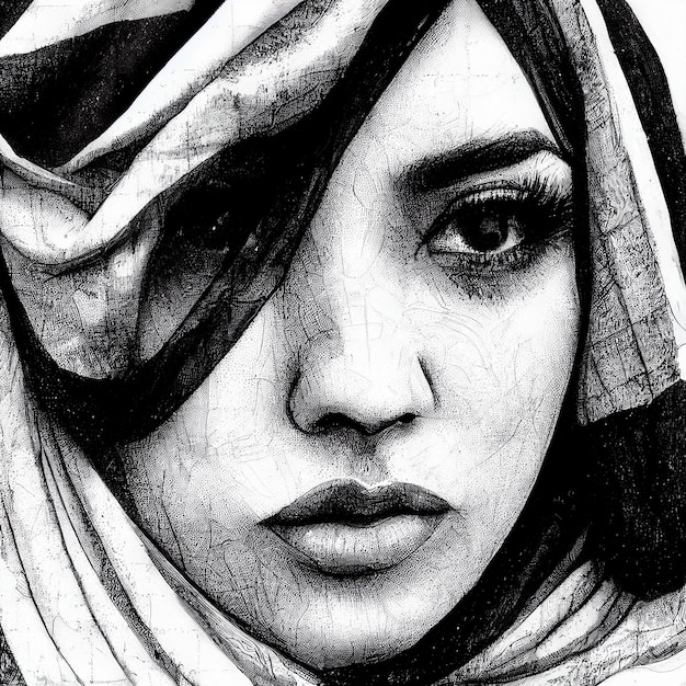 Protestas en Irán, Mujeres iraníes, Hijab, Velo, Ilustración