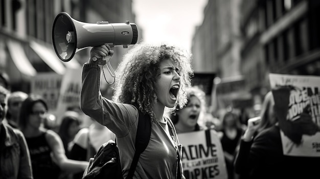 protesto no comício na cidade de Milão